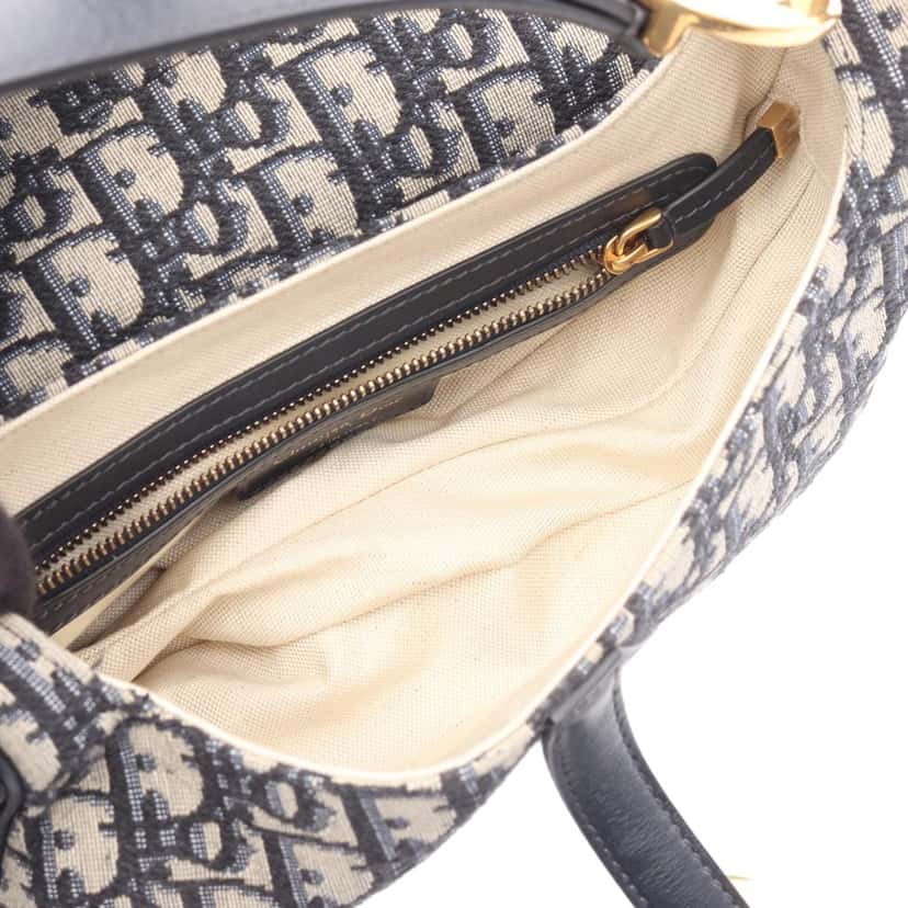 Dior Oblique Canvas Saddle Bag Blue Canvas Good condition - Inside View