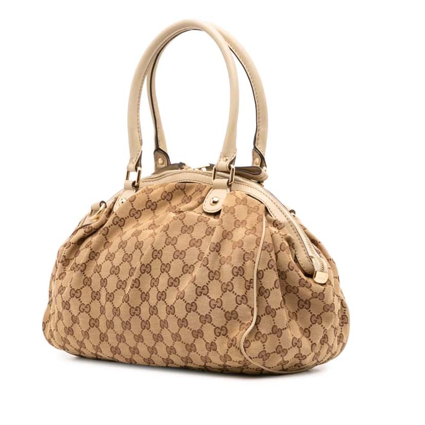Gucci GG Canvas Sukey Satchel Brown Canvas Good condition - Back View