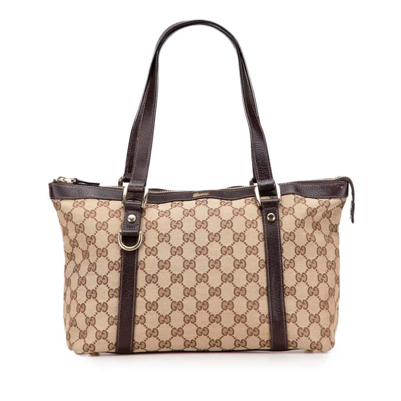 Gucci GG Canvas Abbey D Ring Tote Brown Canvas Good condition - Front View
