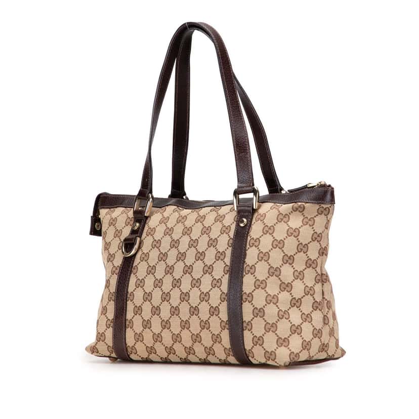 Gucci GG Canvas Abbey D Ring Tote Brown Canvas Good condition - Back View