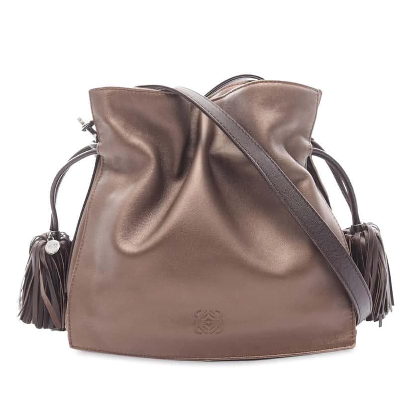 Loewe Nappa Flamenco Tassel 22 Crossbody Brown Leather Good condition - Front View