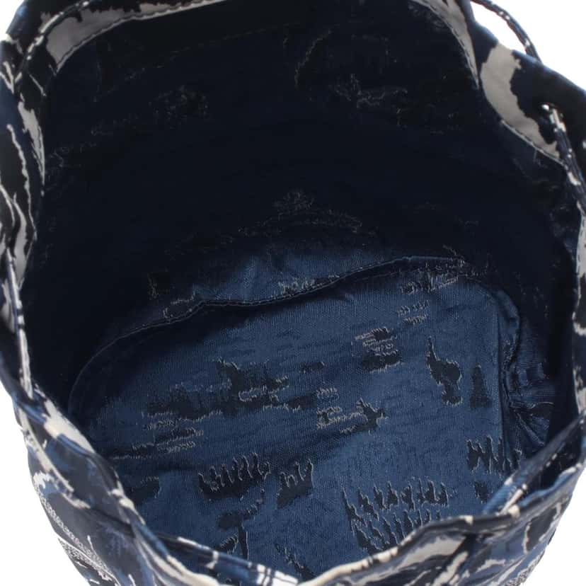Dior Technical Fabric Embroidered Palm Tree Toile de Jouy DiorTravel Drawstring Pouch Blue Good condition - Model View