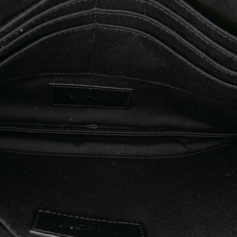 Saint Laurent Leather Multi Patch Zip Pouch Black Leather Good condition - Model View
