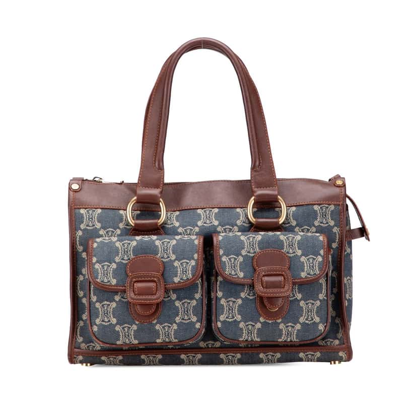 Celine Macadam Denim Tote Blue Denim Good condition - Front View