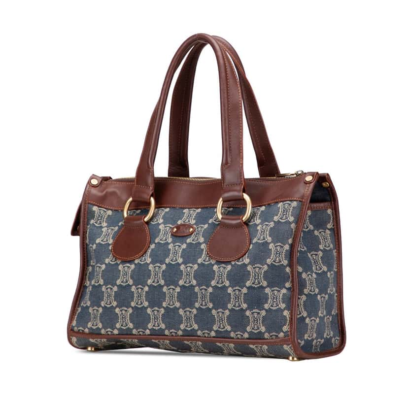 Celine Macadam Denim Tote Blue Denim Good condition - Back View
