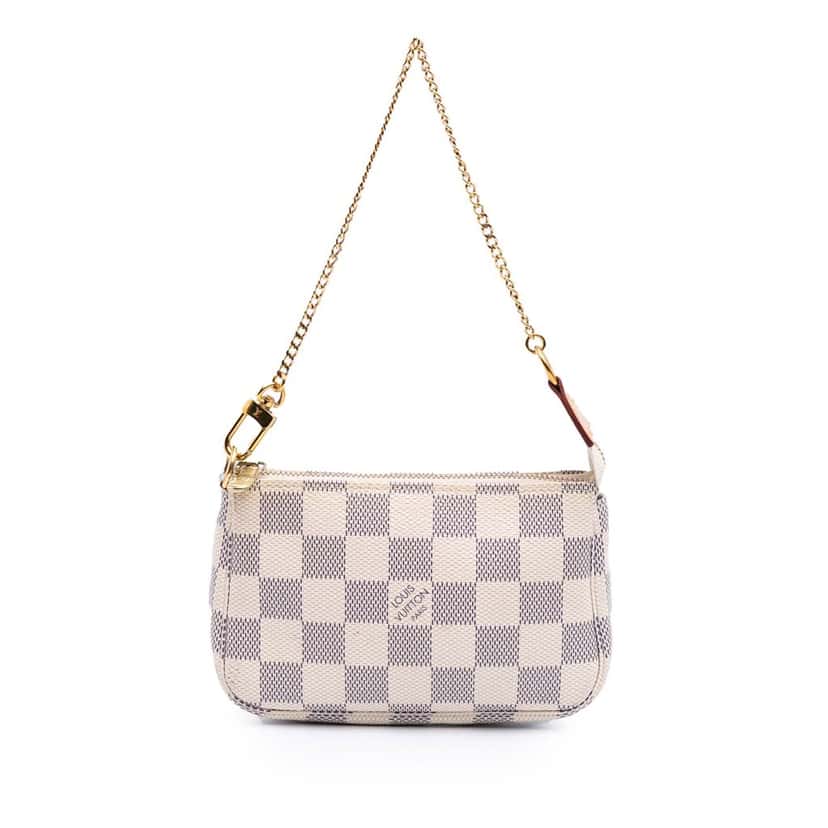 Louis Vuitton Damier Azur Mini Pochette Accessoires White Canvas Good condition - Front View