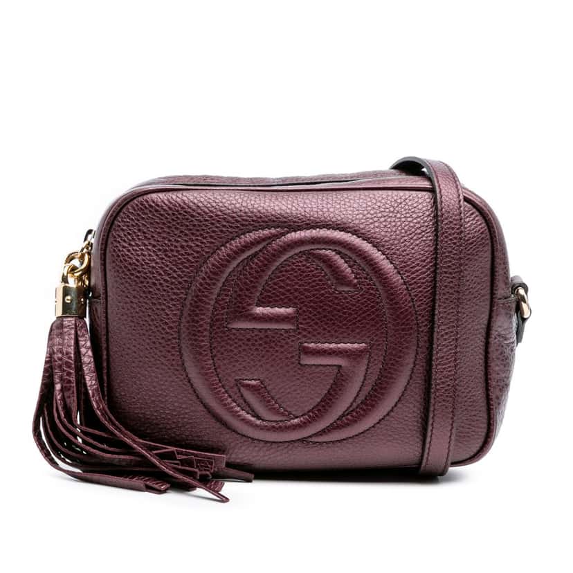Gucci Metallic Leather Soho Disco Crossbody Red Leather Good condition - Front View
