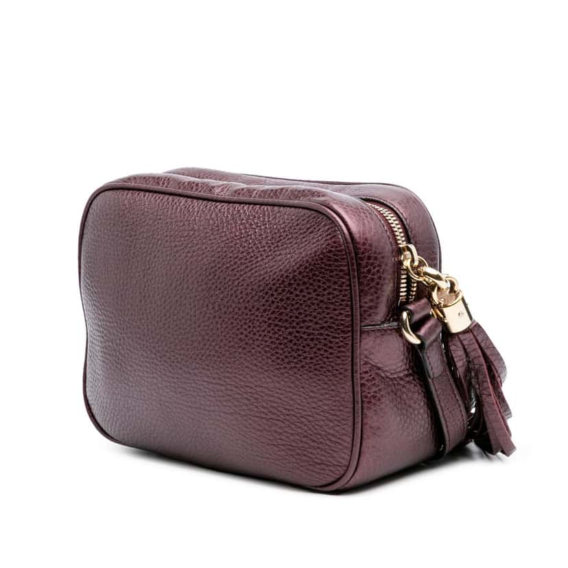 Gucci Metallic Leather Soho Disco Crossbody Red Leather Good condition - Back View