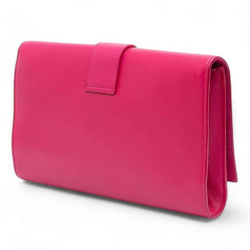 Saint Laurent Leather Chyc Ligne Clutch Pink Leather Good condition - Back View