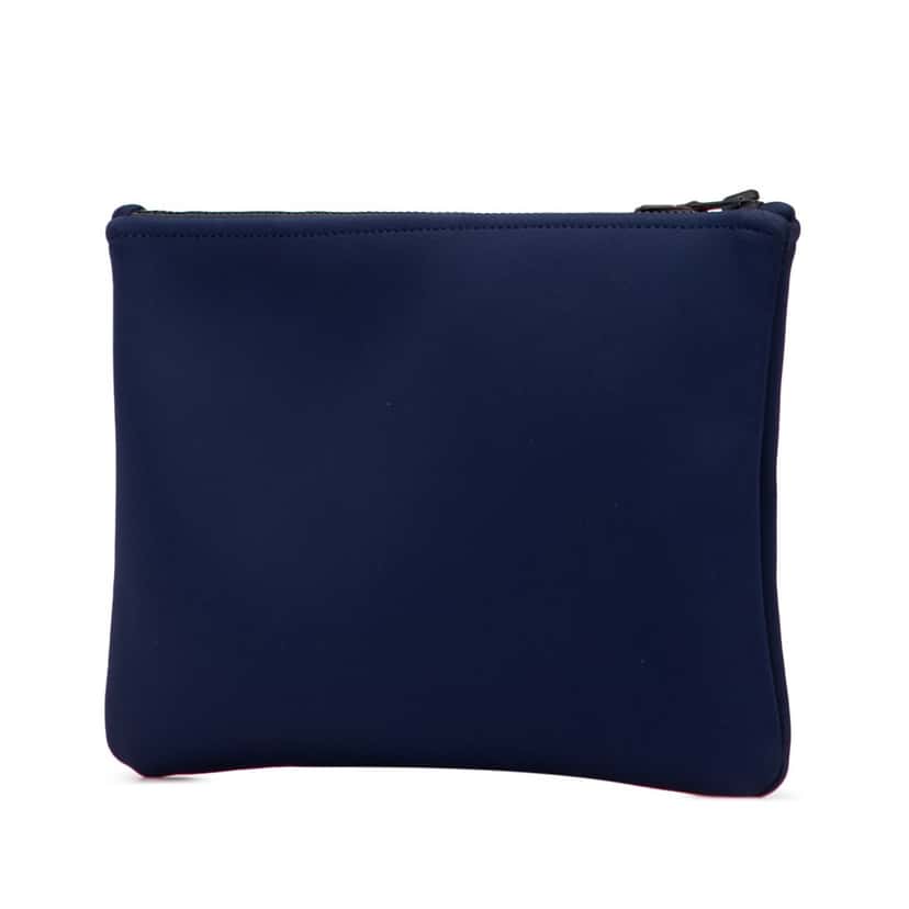 Hermès Medium Neoprene Neobain Case Blue Polyester Good condition - Back View