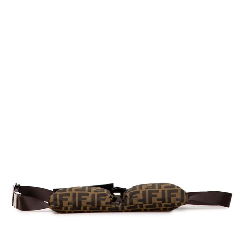 Fendi Zucca Canvas Double Pocket Belt Bag Brown Canvas Good condition - Inside View