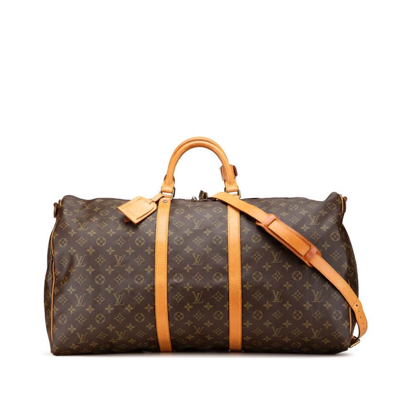 Louis Vuitton Monogram Keepall Bandouliere 60 Brown Canvas Fair condition - Front View