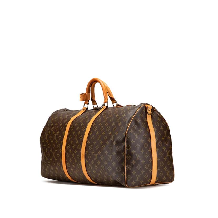 Louis Vuitton Monogram Keepall Bandouliere 60 Brown Canvas Fair condition - Back View