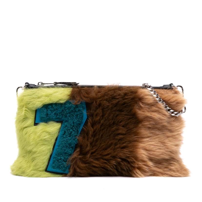 Miu Miu Fur Montone Stripe Crossbody MultiColor Good condition - Front View