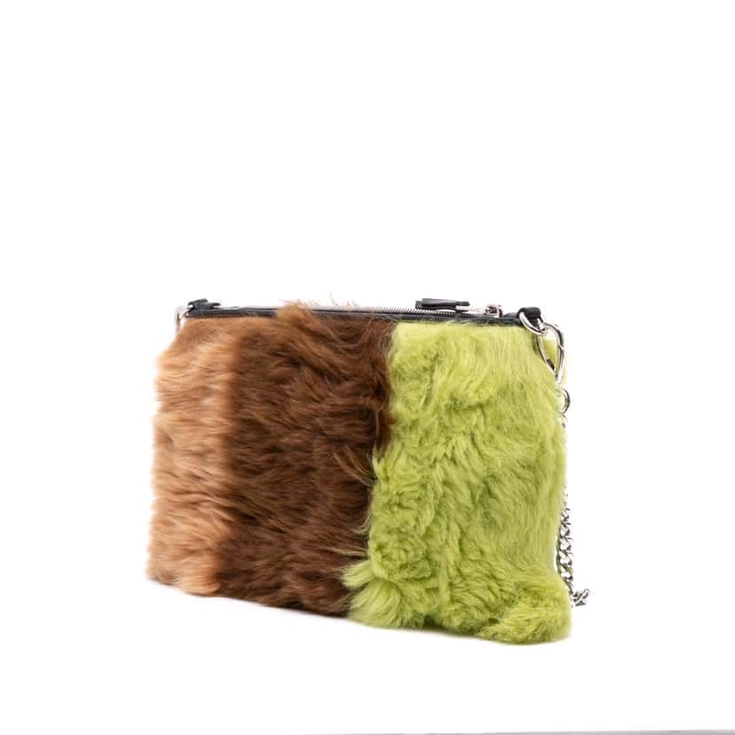 Miu Miu Fur Montone Stripe Crossbody MultiColor Good condition - Back View