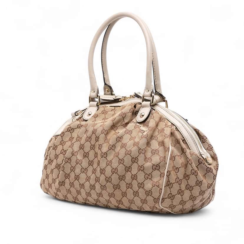 Gucci GG Canvas Sukey Satchel Brown Canvas Good condition - Back View