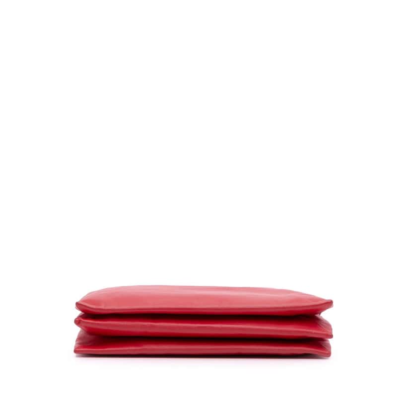 Celine Lambskin Soft Trio Shoulder Bag Red Leather Good condition - Inside View