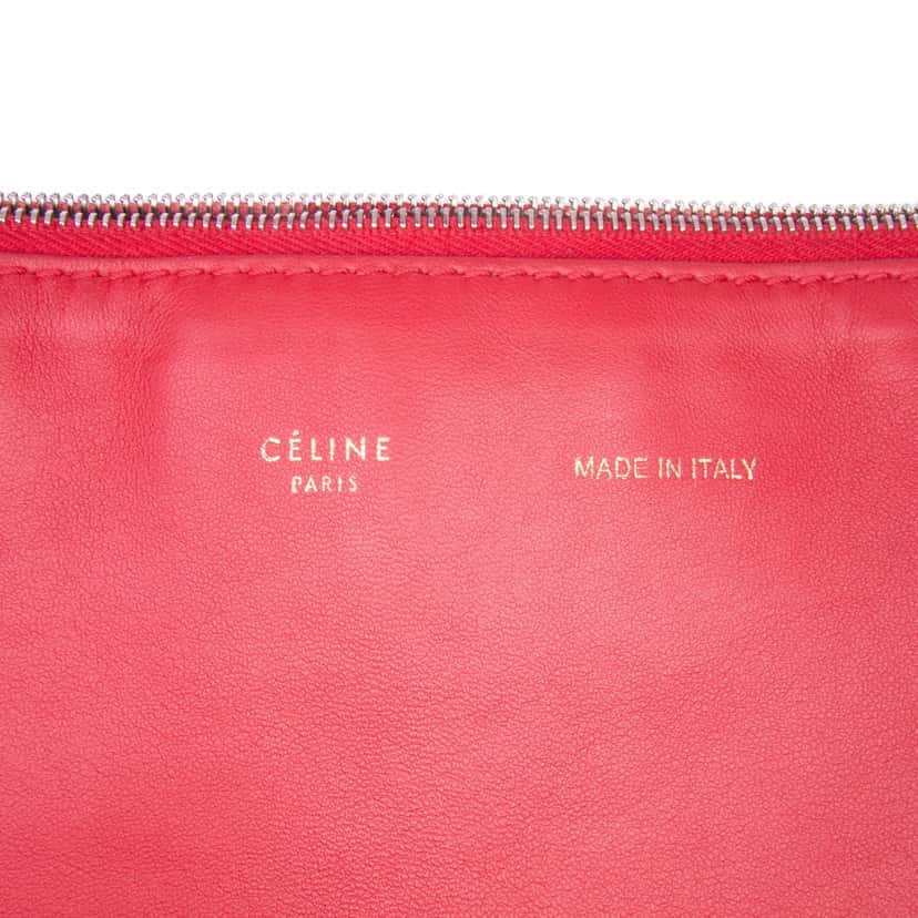 Celine Lambskin Soft Trio Shoulder Bag Red Leather Good condition - Box View