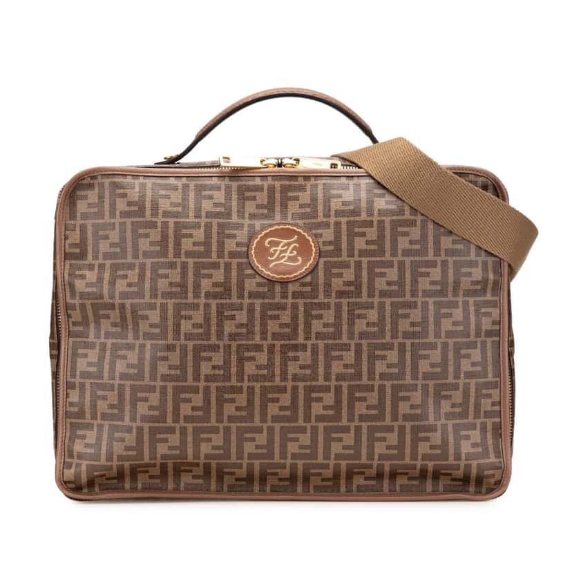Fendi Zucca Coated Canvas Karligraphy Travel Bag Brown Canvas Very good condition - Front View