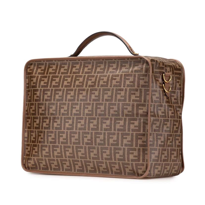 Fendi Zucca Coated Canvas Karligraphy Travel Bag Brown Canvas Very good condition - Back View