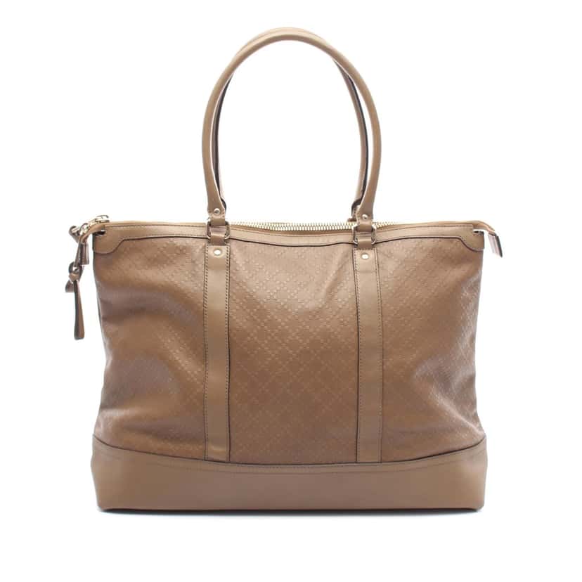 Gucci Diamante Leather Tote Brown Leather Good condition - Front View