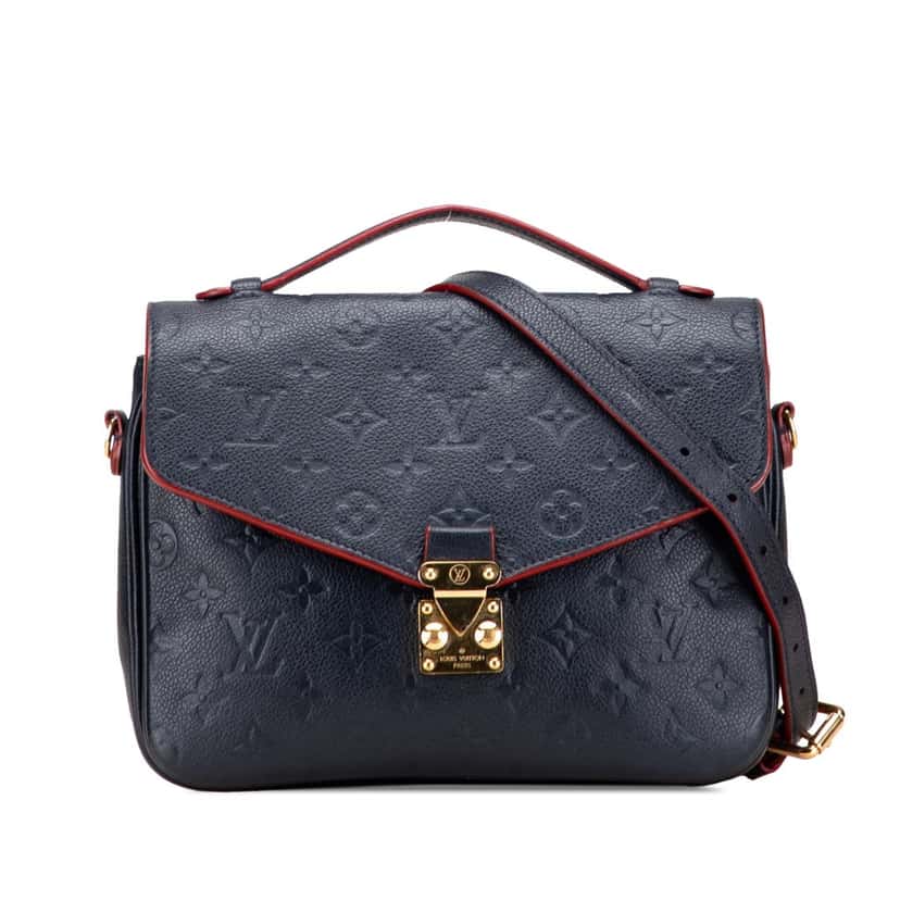 Louis Vuitton Monogram Empreinte Pochette Metis Blue Leather Good condition - Front View