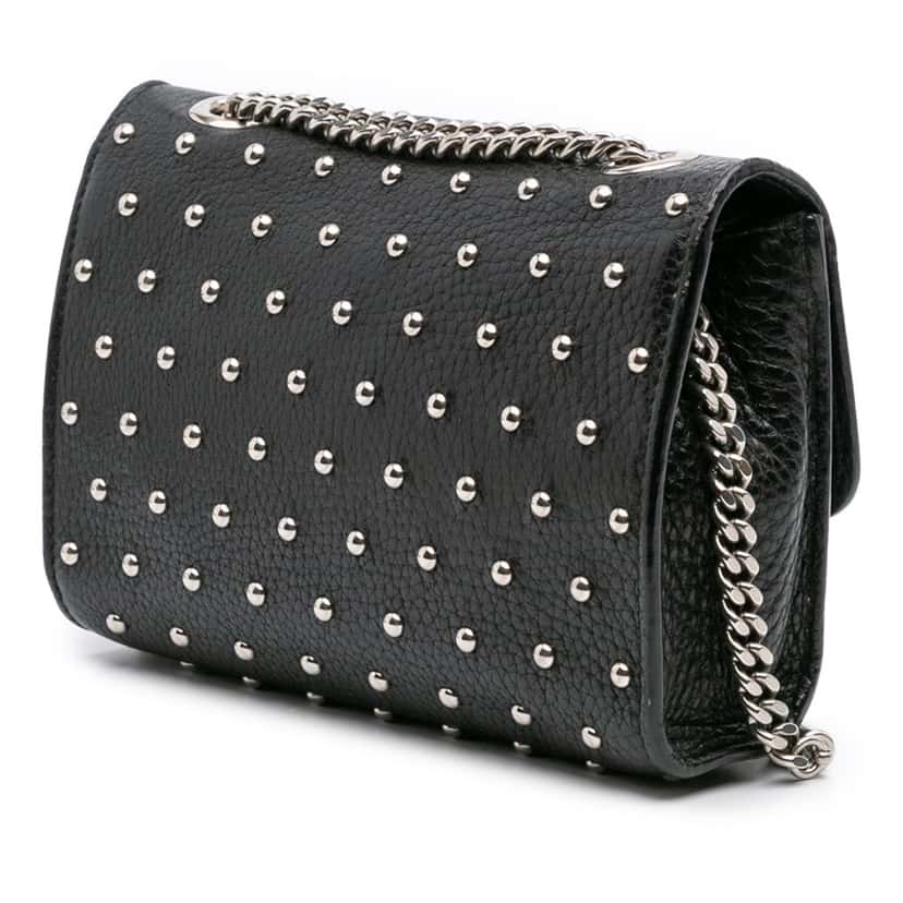 Gucci Small Leather Studded Miss Bamboo Crossbody Black Leather Good condition - Back View