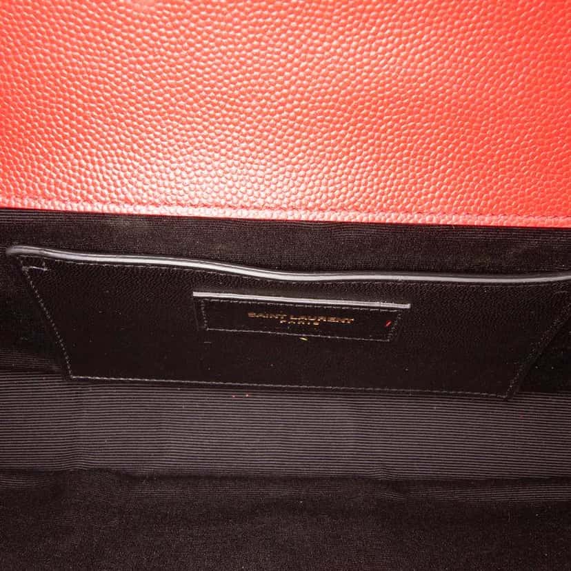 Saint Laurent Grain de Poudre Monogram Cassandre Clutch Red Leather Good condition - Model View