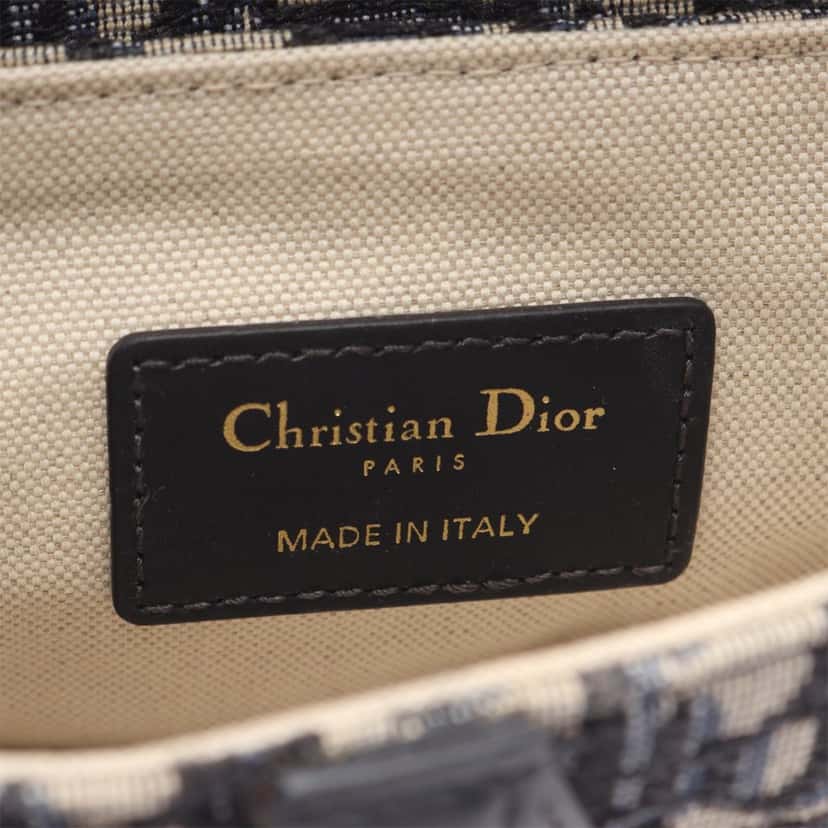 Dior Mini Oblique Canvas Saddle Bag Blue Canvas Good condition - Model View