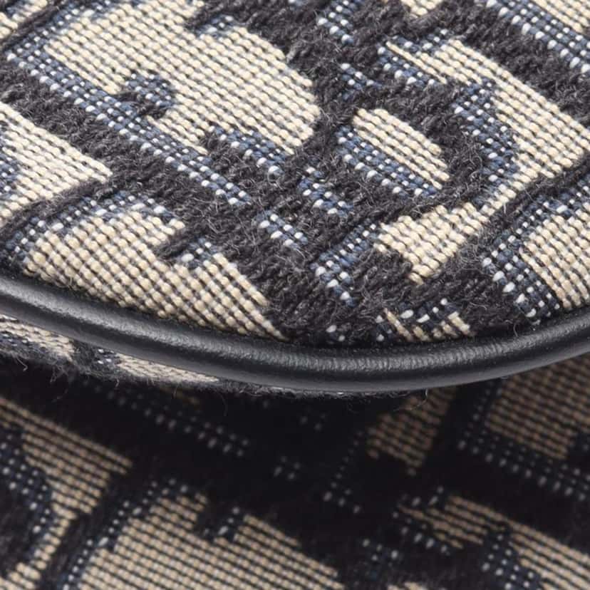 Dior Mini Oblique Canvas Saddle Bag Blue Canvas Good condition - Box View
