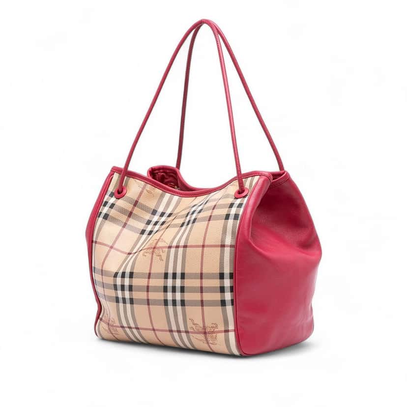 Burberry Small Haymarket Check Coated Canvas Canterbury Tote Brown Canvas Good condition - Back View