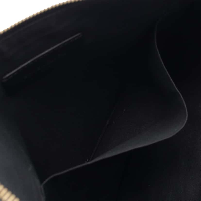Balenciaga Lambskin Motocross Logo Print Classic Clutch Black Leather Good condition - Model View