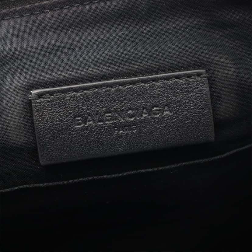 Balenciaga Lambskin Motocross Logo Print Classic Clutch Black Leather Good condition - Box View