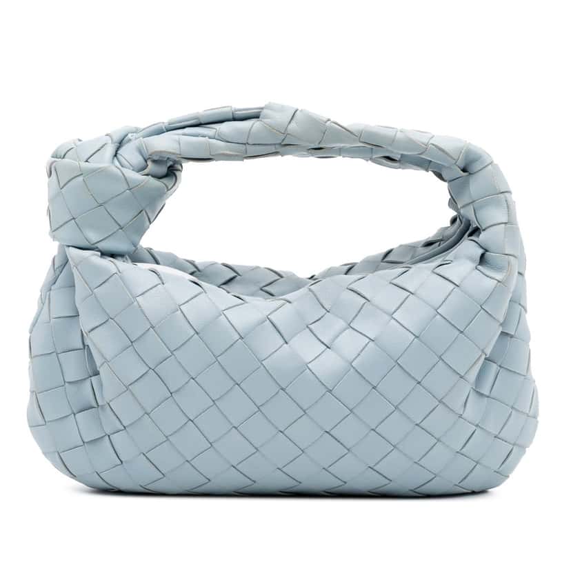 Bottega Veneta Mini Nappa Intrecciato Jodie Blue Leather Good condition - Front View