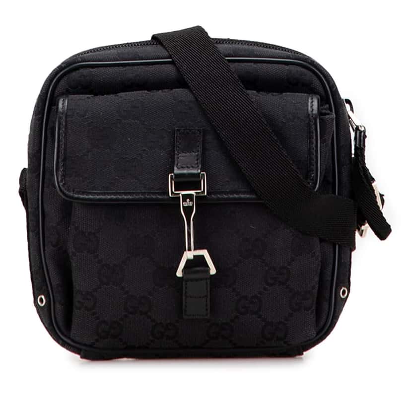 Gucci GG Canvas Jackie Crossbody Black Canvas Good condition - Front View