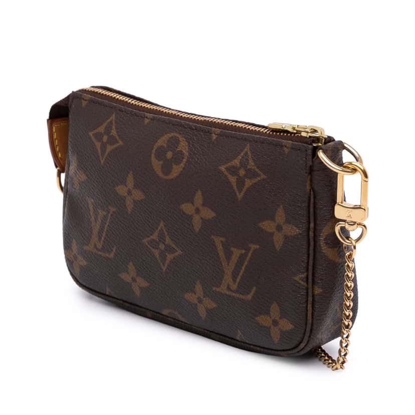 Louis Vuitton Monogram Mini Pochette Accessoires Brown Canvas Fair condition - Back View