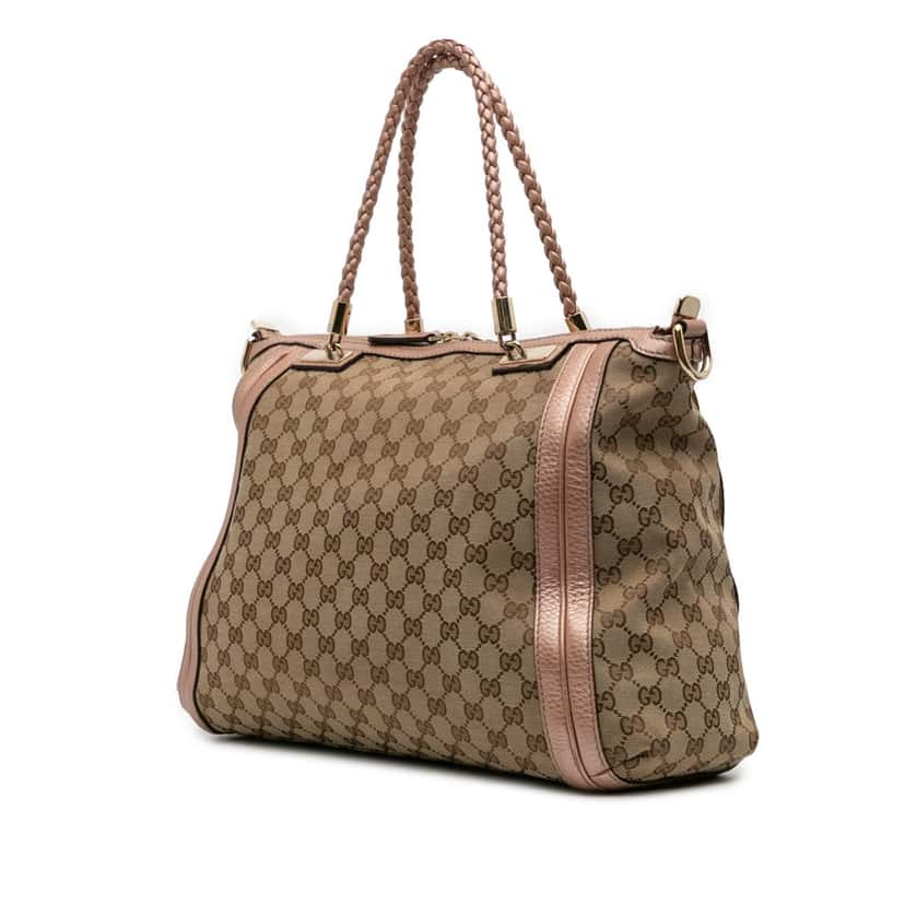 Gucci Large GG Canvas Bella Satchel Brown Canvas Good condition - Back View