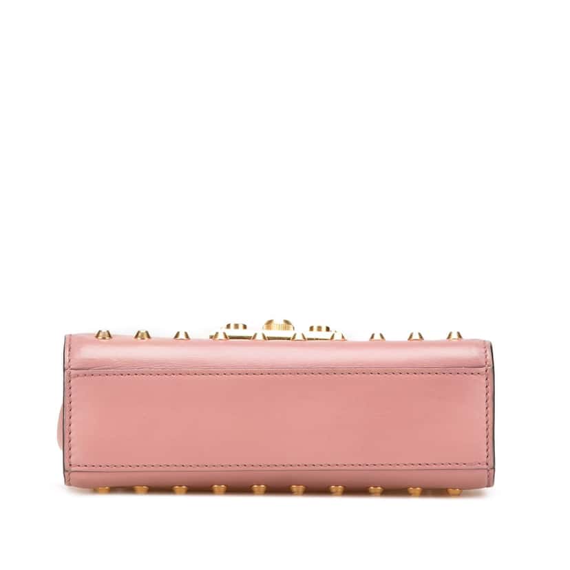 Gucci Small Pearl Studded Leather Padlock Crossbody Pink Leather Good condition - Inside View