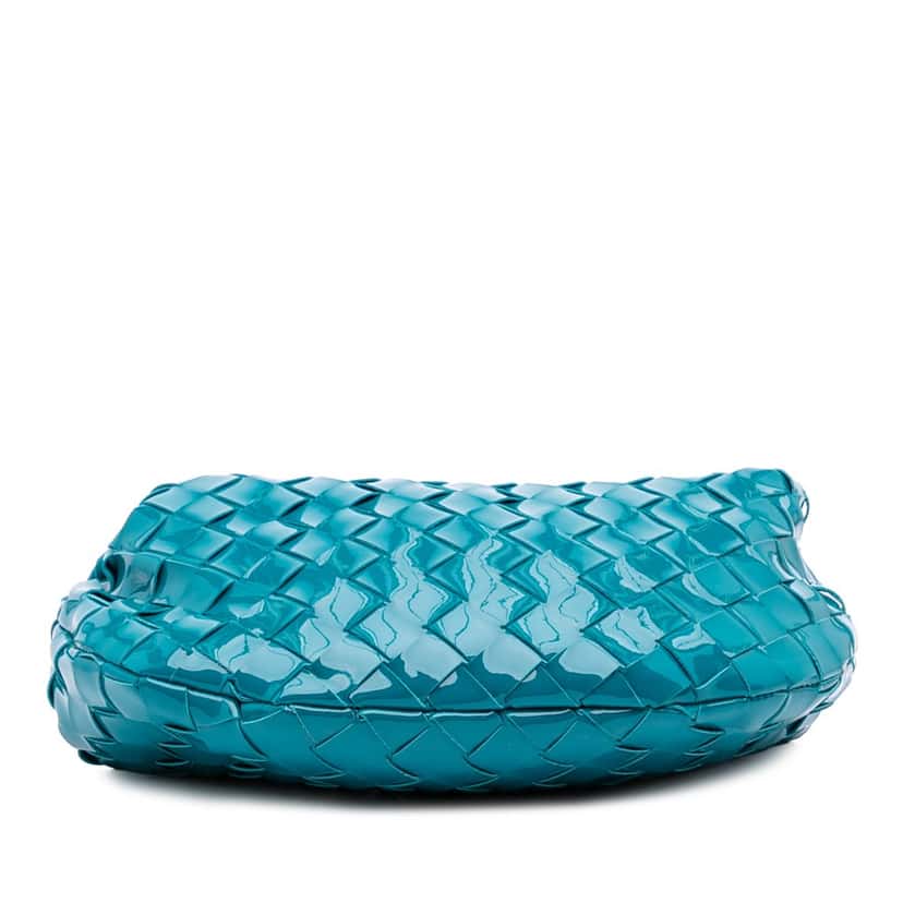 Bottega Veneta Mini Patent Intrecciato Jodie Blue Leather Good condition - Inside View