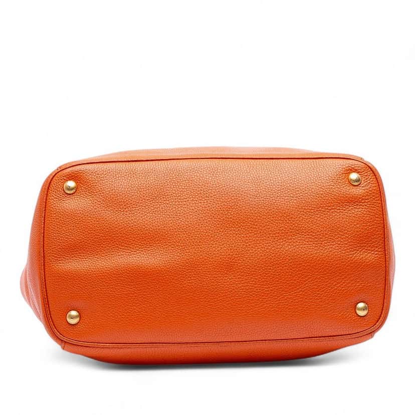Prada Vitello Daino Open Convertible Tote Orange Leather Good condition - Inside View