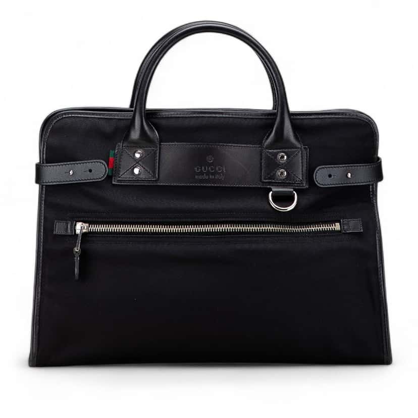 Gucci Nylon Web Business Bag Black Fair condition - Front View