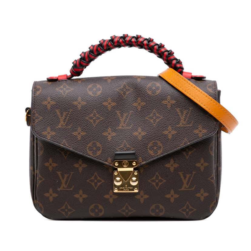 Louis Vuitton Monogram Braided Pochette Metis Brown Canvas Good condition - Front View