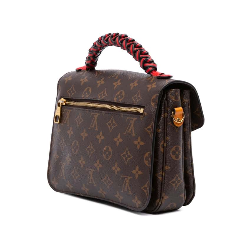 Louis Vuitton Monogram Braided Pochette Metis Brown Canvas Good condition - Back View