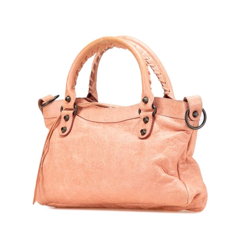 Balenciaga Lambskin Motocross Classic First Satchel Pink Leather Good condition - Back View