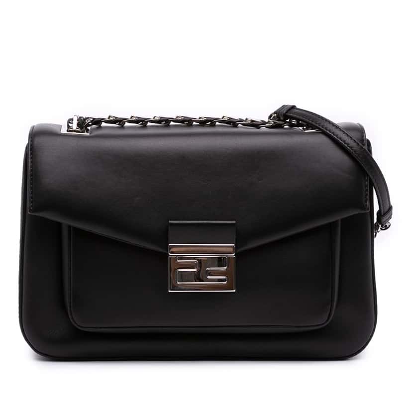 Fendi Nappa Be Baguette Crossbody Black Leather Good condition - Front View