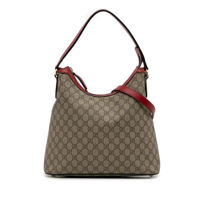 Gucci GG Supreme Linea A Satchel Brown Canvas Good condition - Front View