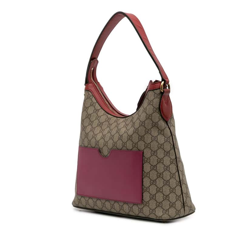 Gucci GG Supreme Linea A Satchel Brown Canvas Good condition - Back View