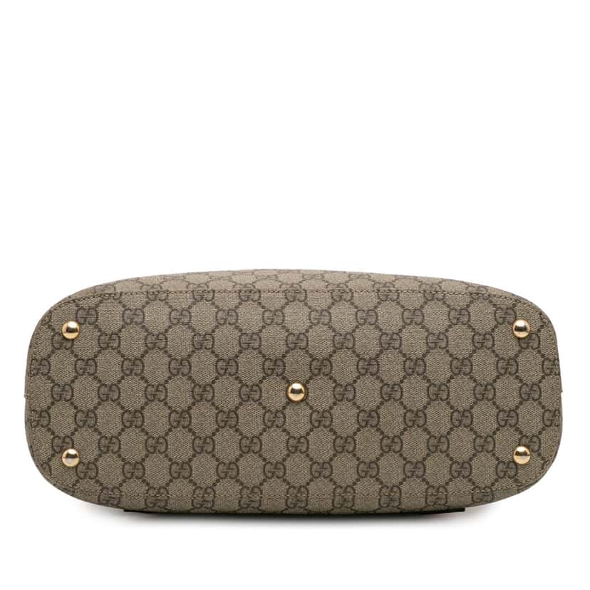 Gucci GG Supreme Linea A Satchel Brown Canvas Good condition - Inside View