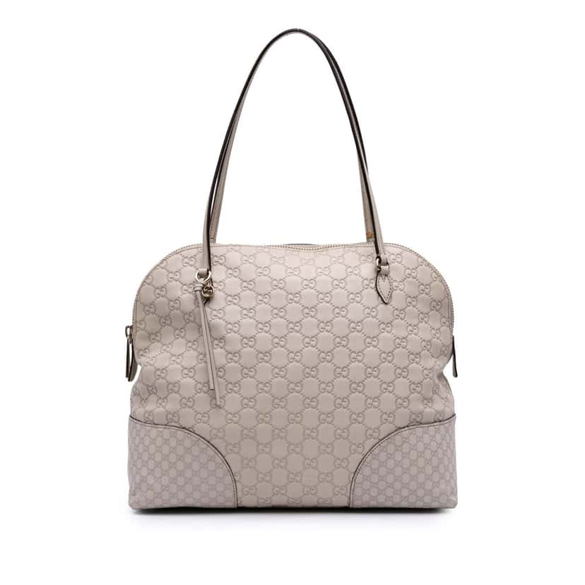 Gucci Medium Guccissima Bree Dome Tote White Leather Good condition - Front View