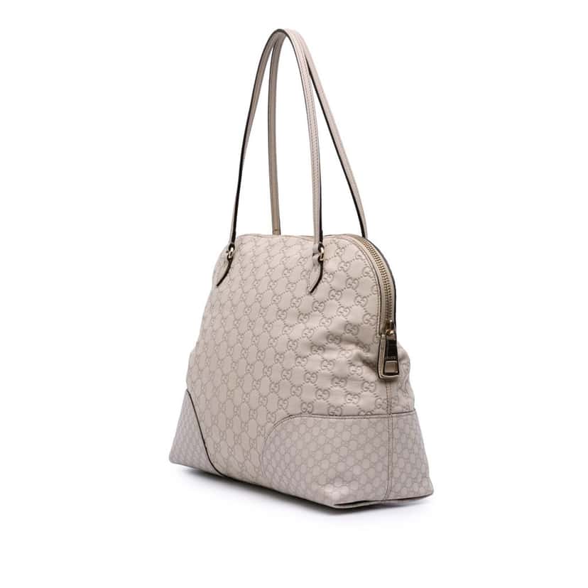 Gucci Medium Guccissima Bree Dome Tote White Leather Good condition - Back View